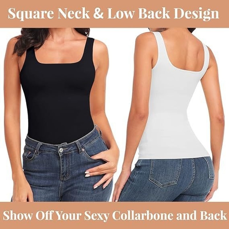 توب نسائي بدون خياطة بياقة مرب - مراجعة Shapewear Bodysuit Firm وسعره