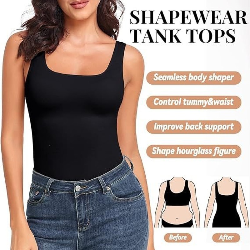 توب نسائي بدون خياطة بياقة مرب - مراجعة Shapewear Bodysuit Firm وسعره