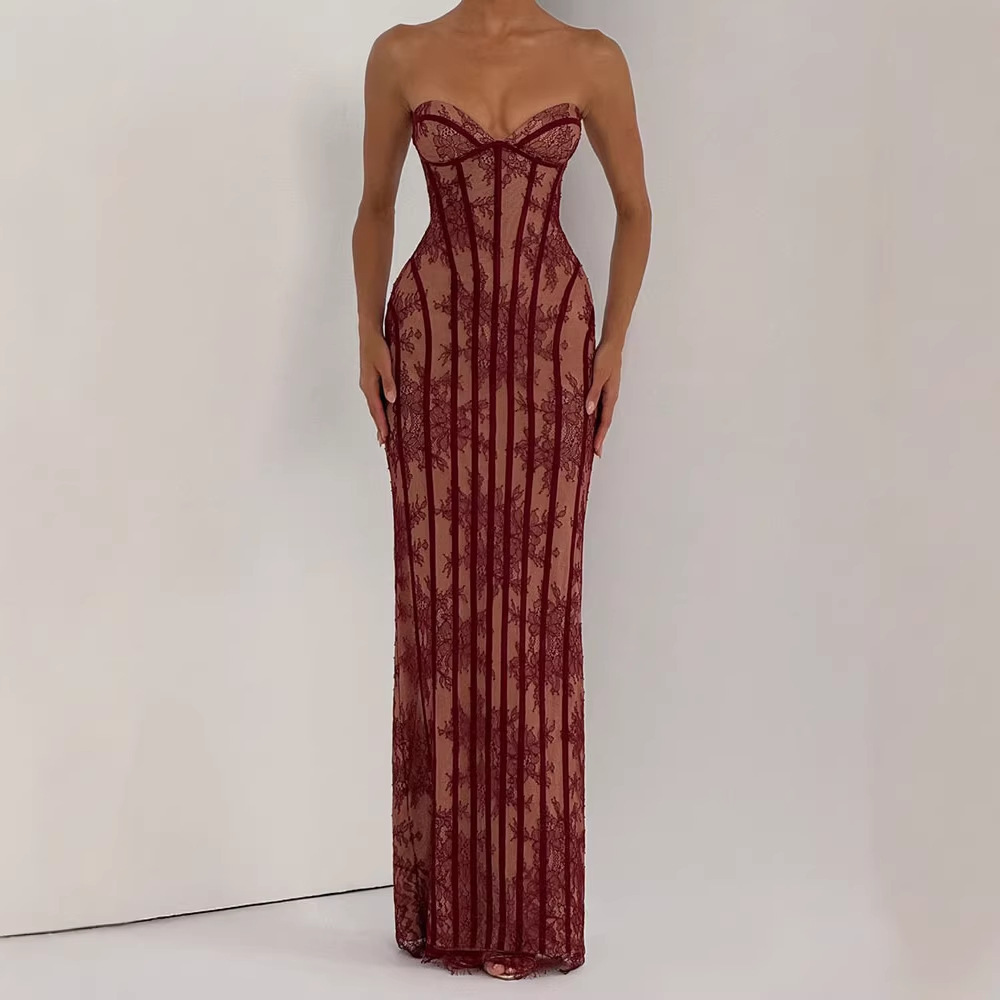 فستان ماكسي ضيق بدون حمالات لل - مراجعة Strapless Bra Backless وسعره